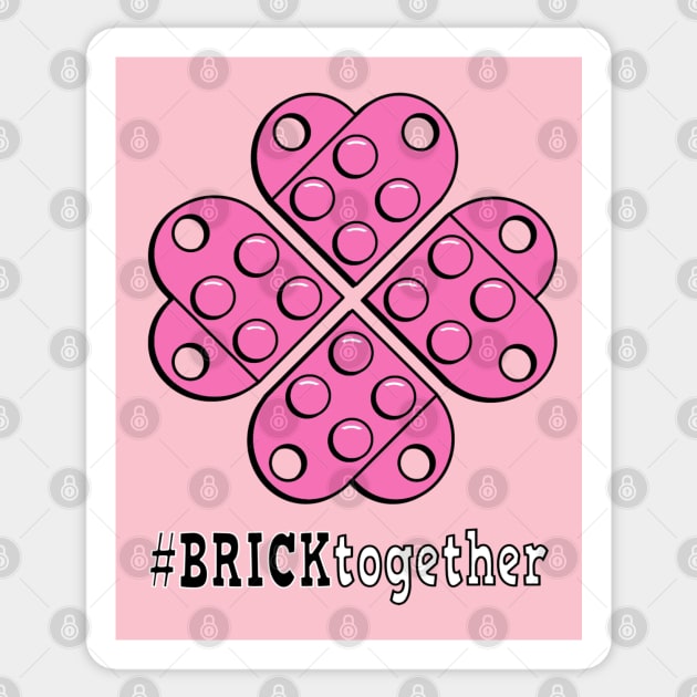 Brick Together Flower Power - Pink Sticker by Brick_Together